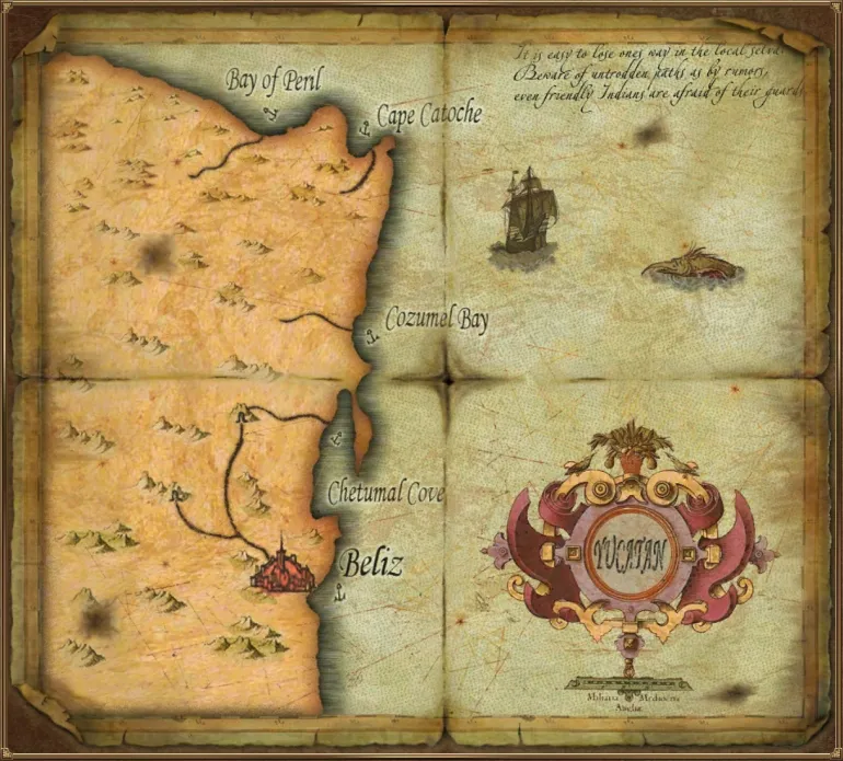 Belize Colony Map. Sea Dogs: To Each His Own &mdash; Trade and Secrets