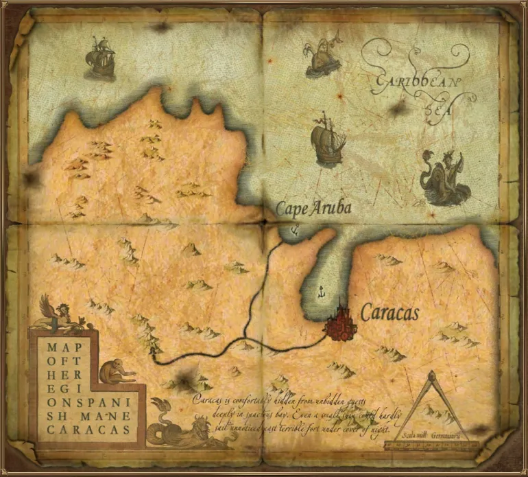 Caracas Colony Map. Sea Dogs: To Each His Own &mdash; Trade and Secrets