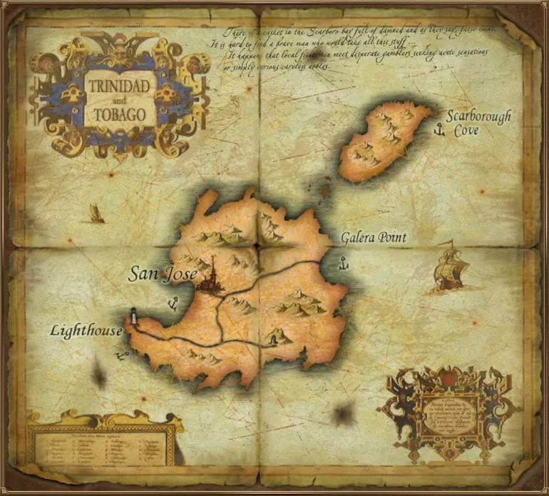 Trinidad and Tobago Island Map. Sea Dogs: To Each His Own &mdash; Trade and Secrets