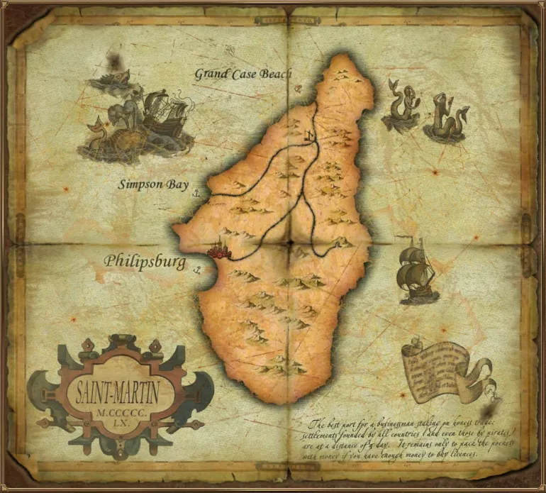 Saint Martin Island Map. Sea Dogs: To Each His Own &mdash; Trade and Secrets