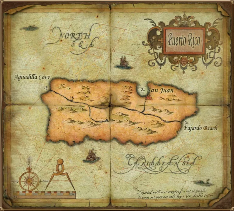 Puerto Rico Island Map. Sea Dogs: To Each His Own &mdash; Trade and Secrets