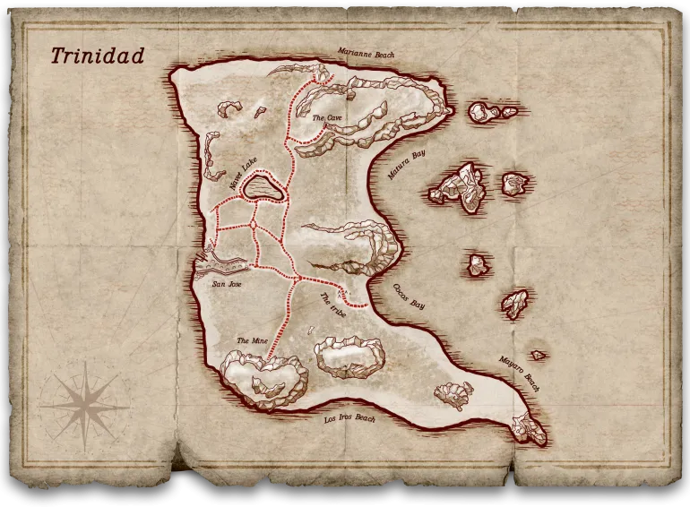 Trinidad in Corsairs Legacy &mdash; island map, trade and settlements