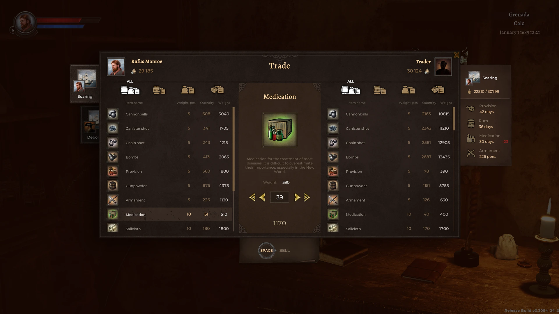 Trading window Corsairs Legacy